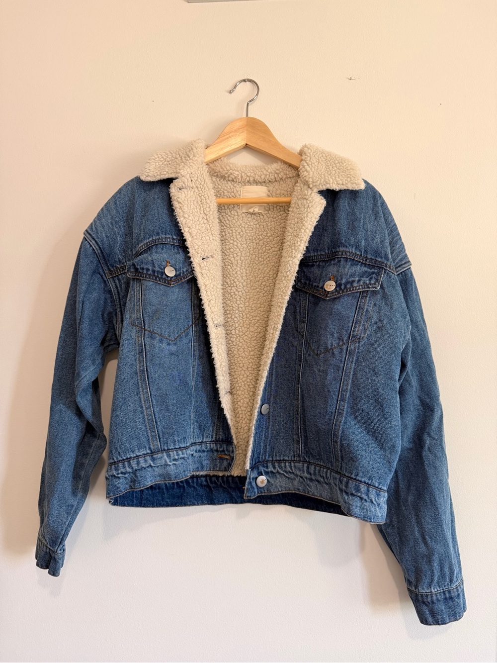 Francescas Sherpa-Lined Denim Jacket - size large